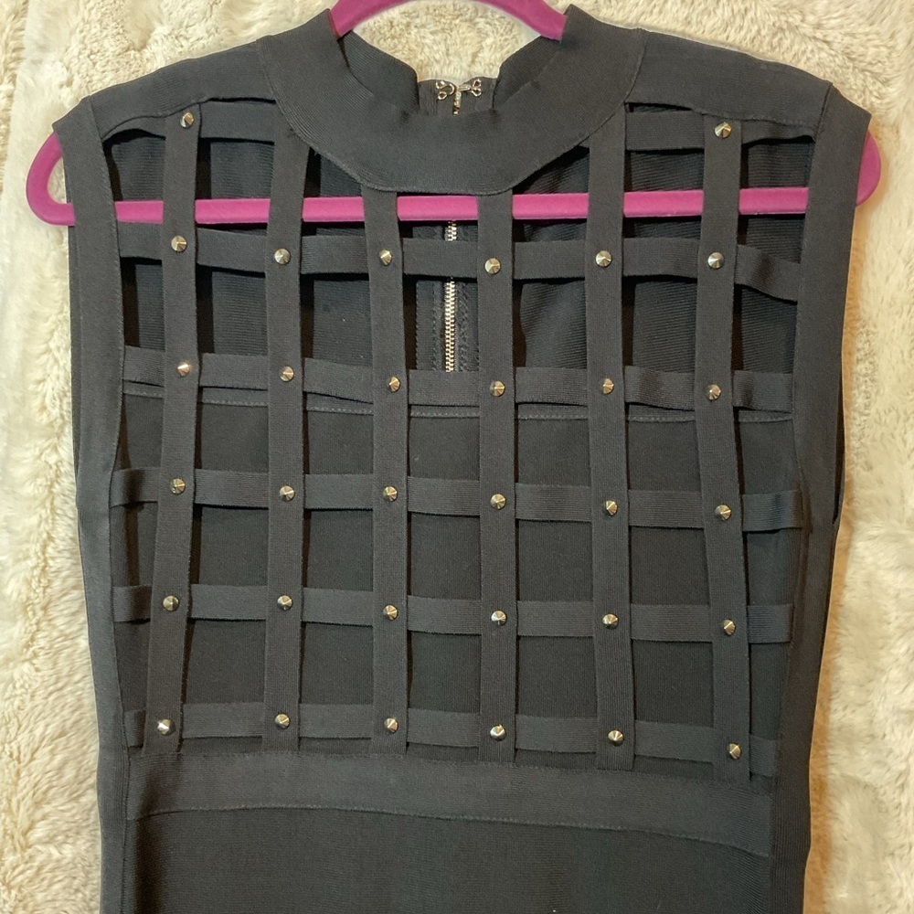 Bebe bandage dress with gold studs - Picture 2 of 4